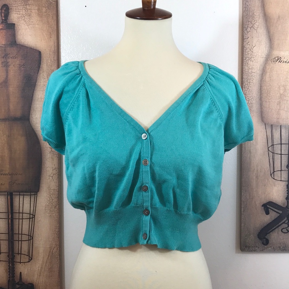 Nine West Teal Mid drift Cardigan